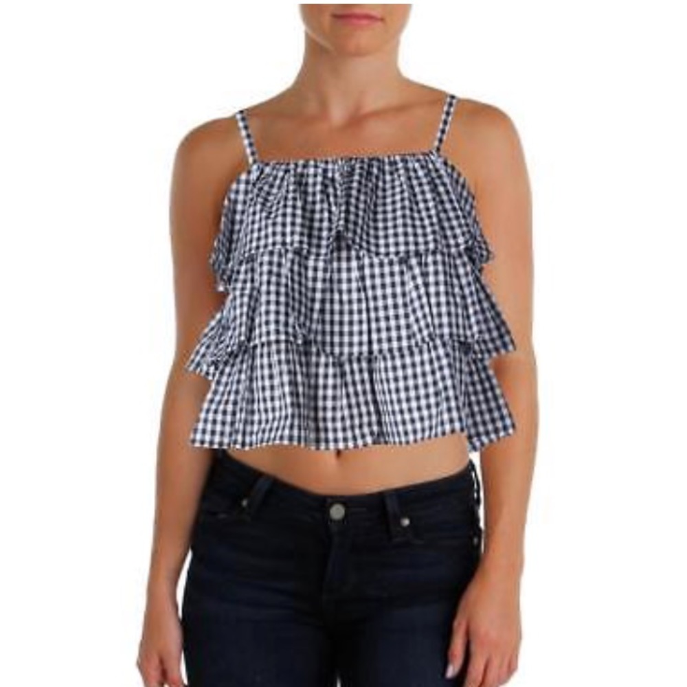 Bloomingdales Aqua Gingham Tank